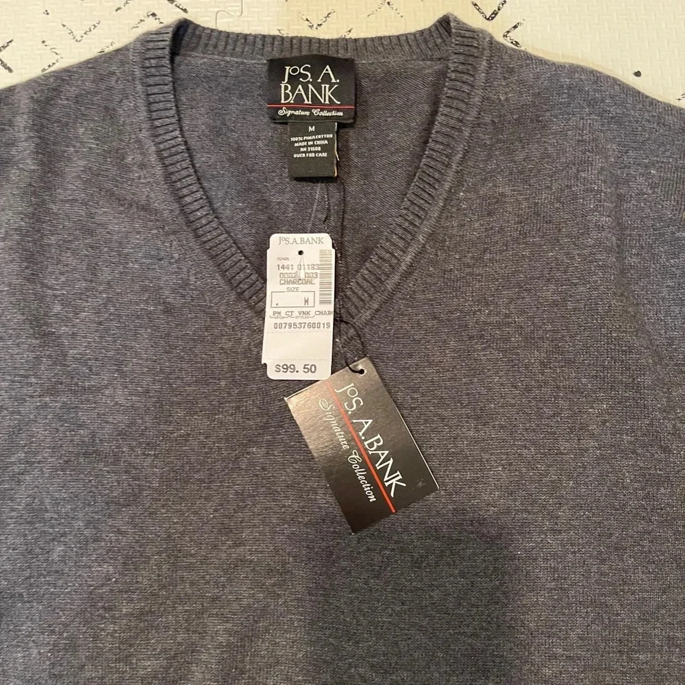 NWT Jos. A Bank Pima Cotton V-neck Sweater‎ medium